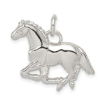 Sterling Silver Polished and Textured Running Horse Pendant