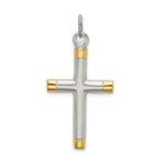Sterling Silver Polished Gold-plated Tips Cross pendant