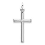 Sterling Silver Rhodium-plated Polished Latin Cross Charm