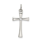 Sterling Silver Polished CZ Center Cross Pendant