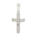Sterling Silver Polished and Textured Crucifix Pendant