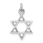 Sterling Silver Rhodium-plated Polished Star of David Pendant