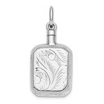 Sterling Silver Rhodium-plated Textured Rectangular Screw Top Ash Holder Pendant