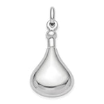 Sterling Silver Rhodium-plated Polished Teardrop Screw Top Ash Holder Pendant