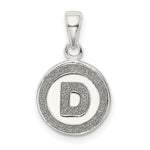 Sterling Silver Glitter Enamel Letter D Initial Circle Pendant