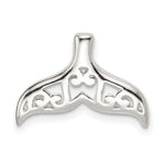 Sterling Silver Polished Filigree 3-D Whale Tail Chain Slide