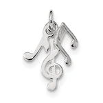 Sterling Silver Rhodium-plated Polished Music Notes and Treble Clef Charm