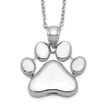 Sterling Silver Rhodium-plated Paw Print Ash Holder Necklace