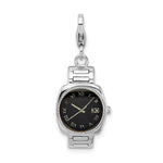 Amore La Vita Sterling Silver Rhodium-plated Polished 3-D Enameled Wristwatch Charm with Fancy Lobster Clasp