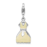 Amore La Vita Sterling Silver Rhodium-plated Polished 3-D Enameled Dress Charm with Fancy Lobster Clasp