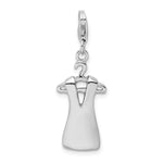 Amore La Vita Sterling Silver Rhodium-plated Polished Open Back Dress on Hanger Charm w/Lobster Clasp