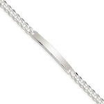 Sterling Silver Polished Engravable Curb Link 41x Plate ID Bracelet
