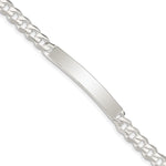 Sterling Silver Polished Engravable Curb Link 40x Plate ID Bracelet