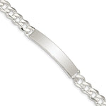 Sterling Silver Polished Engravable Curb Link 40x Plate ID Bracelet