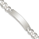 Sterling Silver Polished Engravable Curb Link 42x Plate ID Bracelet