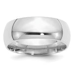 Sterling Silver Rhodium-plated Comfort Fit Size 6.5 Band