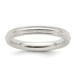 Sterling Silver Comfort Fit Half Round Milgrain Size 6.5 Band