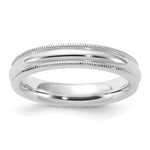 Sterling Silver Comfort Fit Half Round Milgrain Size 7 Band