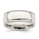 Sterling Silver Comfort Fit Half Round Milgrain Size 11 Band