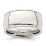 Sterling Silver Comfort Fit Half Round Milgrain Size 13.5 Band
