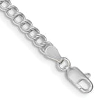 Sterling Silver Solid Double Link Charm Bracelet