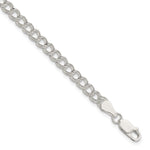 Sterling Silver Solid Double Link Charm Bracelet