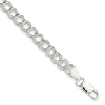 Sterling Silver Solid Double Link Charm Bracelet