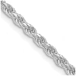 Sterling Silver Rhodium-plated Diamond-cut Rope Chain