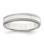 Sterling Silver Flat with Rope Edge Size 4 Band