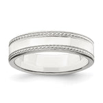 Sterling Silver Flat with Rope Edge Size 4 Band