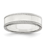 Sterling Silver Flat with Rope Edge Size 5 Band