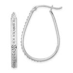 Diamond Fascination Diamond Mystique Sterling Silver Platinum-plated Diamond Oval Hoop Earrings