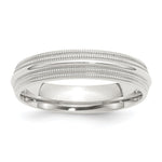 Sterling Silver Comfort Fit Double Milgrain Size 5 Band