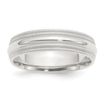 Sterling Silver Comfort Fit Double Milgrain Size 5 Band