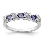 Sterling Silver Rhodium Tanzanite & Diam. Ring