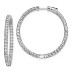 Sterling Shimmer Sterling Silver Rhodium-plated 80 Stone CZ In and Out Round Hinged Hoop Earrings