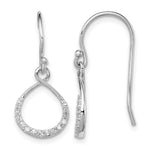 Sterling Silver Rhodium-plated CZ Infinity Shepherd Hook Earrings