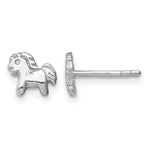 Sterling Silver Rhodium-plated Polished Pony Petite Post Earrings