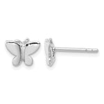 Sterling Silver Rhodium-plated Polished Petite Butterfly Post Earrings