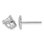 Sterling Silver Rhodium-plated Polished & Textured Horse Head Post Earrings