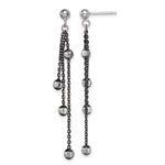 Sterling Silver & Ruthenium-plated Bead Dangle Post Earrings