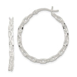 Sterling Silver Polished Cable Chain 3x Hoop Earrings