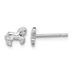 Sterling Silver Rhodium-plated Horse Post Earrings