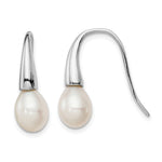 Sterling Silver Rhodium-plated Polished White 7- Freshwater Cultured Pearl Dangle Earrings