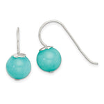 Sterling Silver Polished Round Blue Quartz Dangle Earrings