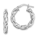 Sterling Silver Rhodium-plated 4xTwisted Hoop Earrings