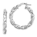 Sterling Silver Rhodium-plated 4xTwisted Hoop Earrings