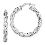 Sterling Silver Rhodium-plated 4xTwisted Hoop Earrings