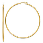 Sterling Silver Gold-Tone Polished 2x Hoop Earrings