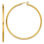 Sterling Silver Gold-Tone Polished 2.5x Hoop Earrings